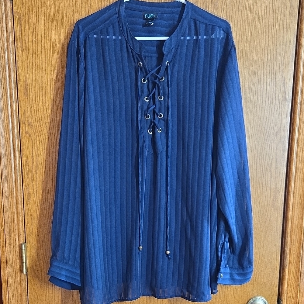 Rue21 Navy Lace-Up Top